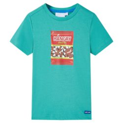 T-skjorte for barn med korte ermer mørkemynte 116