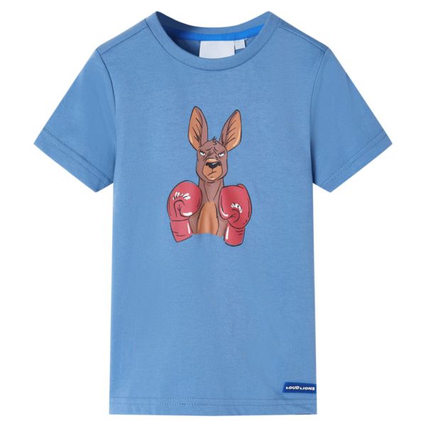 T-skjorte for barn med korte ermer medium blå 92