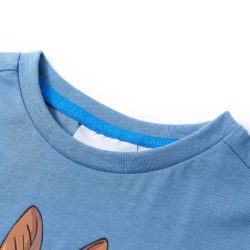 T-skjorte for barn med korte ermer medium blå 104