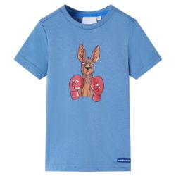 T-skjorte for barn med korte ermer medium blå 116
