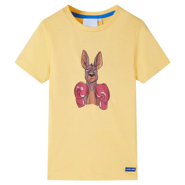 T-skjorte for barn med korte ermer gul 92