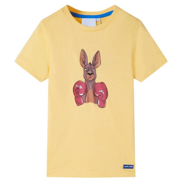 T-skjorte for barn med korte ermer gul 140
