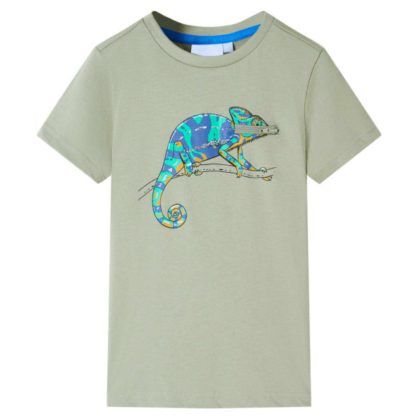 T-skjorte for barn med korte ermer lysekaki 104