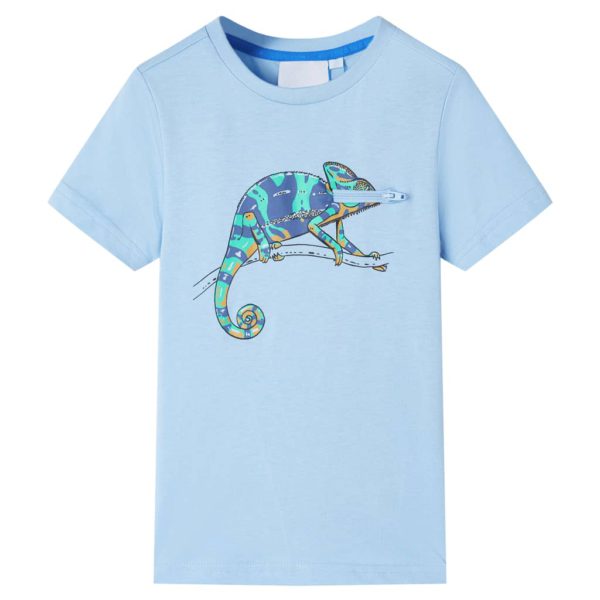 T-skjorte for barn med korte ermer lyseblå 104