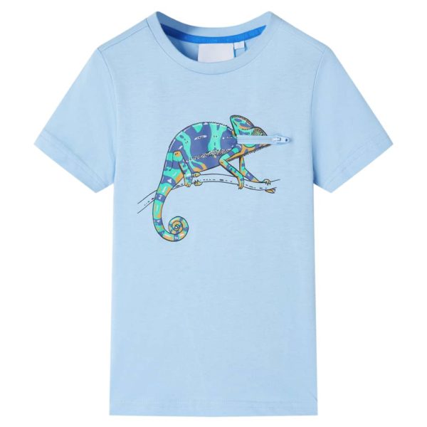 T-skjorte for barn med korte ermer lyseblå 128
