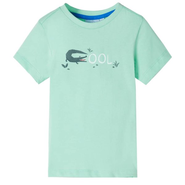 T-skjorte for barn med korte ermer lysegrønn 128