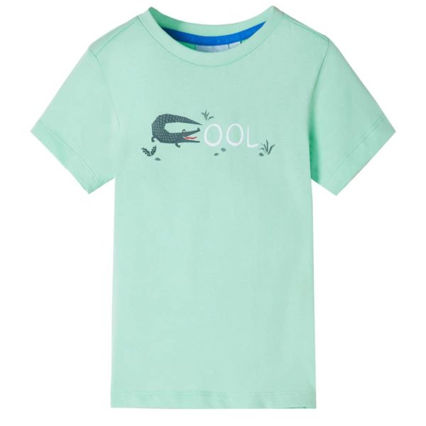 T-skjorte for barn med korte ermer lysegrønn 140