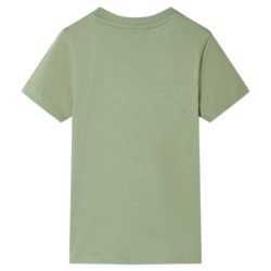 T-skjorte for barn med korte ermer lysekaki 128