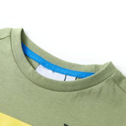 T-skjorte for barn med korte ermer lysekaki 128