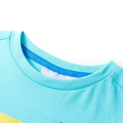 T-skjorte for barn med korte ermer aqua 116