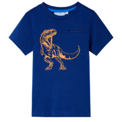 T-skjorte for barn med korte ermer mørkeblå 140