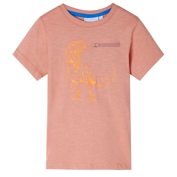 T-skjorte for barn med korte ermer lyseoransje 104