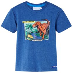 T-skjorte for barn mørkeblå melert 104