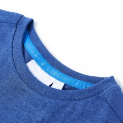 T-skjorte for barn mørkeblå melert 140