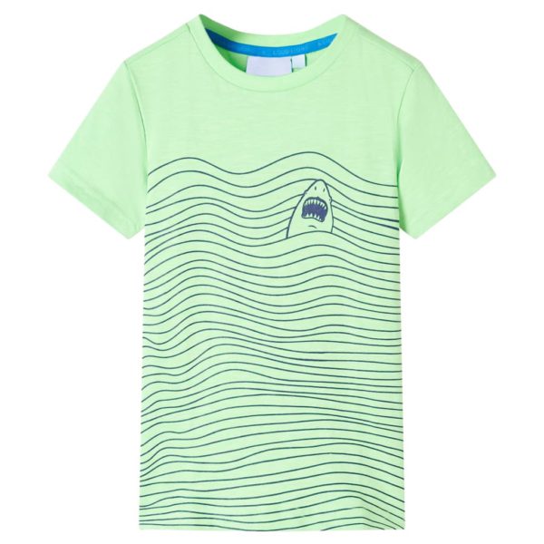 T-skjorte for barn neongrønn 140