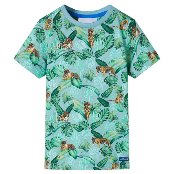 T-skjorte for barn lysegrønn melert 116