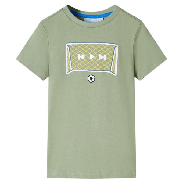 Fotball T-skjorte for barn lysekaki 92