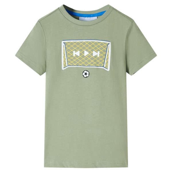 Fotball T-skjorte for barn lysekaki 128