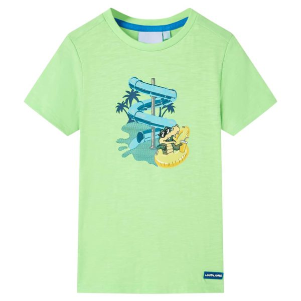 T-skjorte for barn neongrønn 104