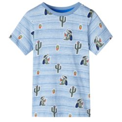 T-skjorte for barn blå blandet 140