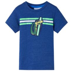 T-skjorte for barn mørkeblå melert 116