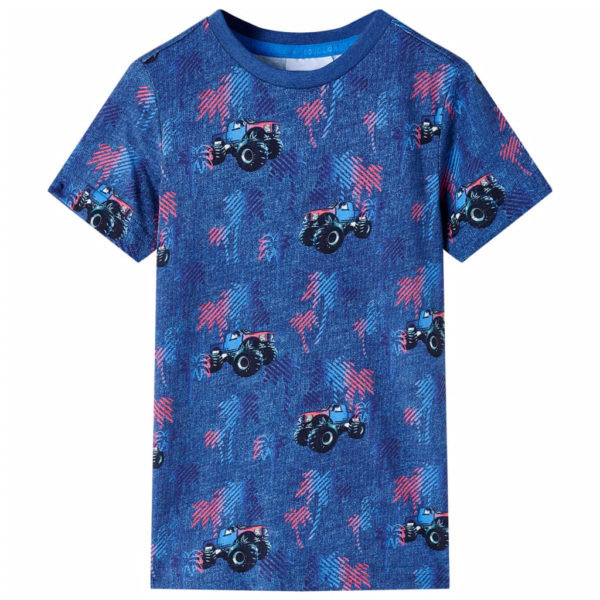 T-skjorte for barn mørkeblå melert 116