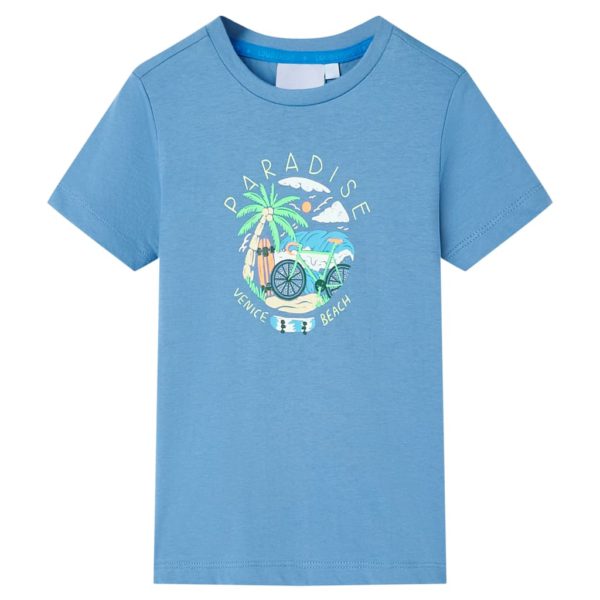 T-skjorte for barn medium blå 116