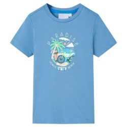 T-skjorte for barn medium blå 140