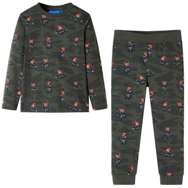 Pyjamas for barn med lange ermer kaki 116