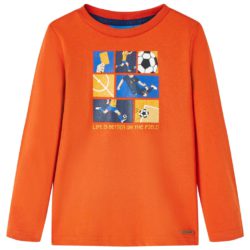 T-skjorte for barn med lange ermer oransje 92