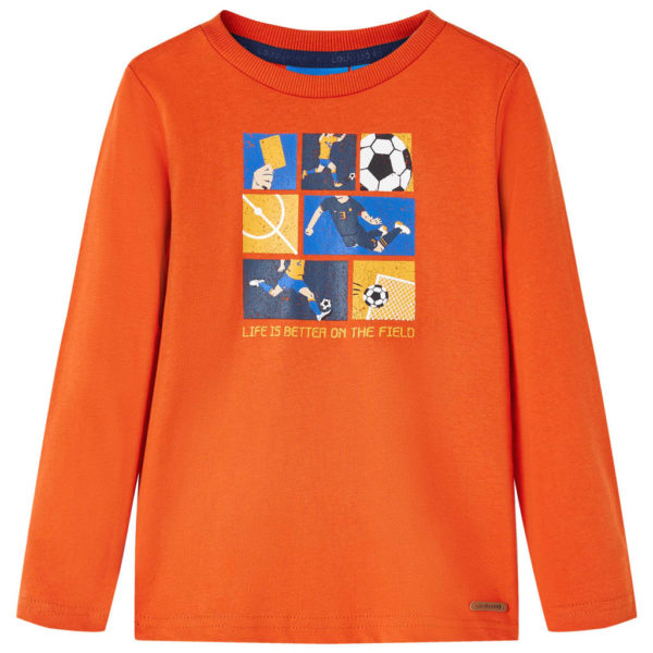T-skjorte for barn med lange ermer oransje 116