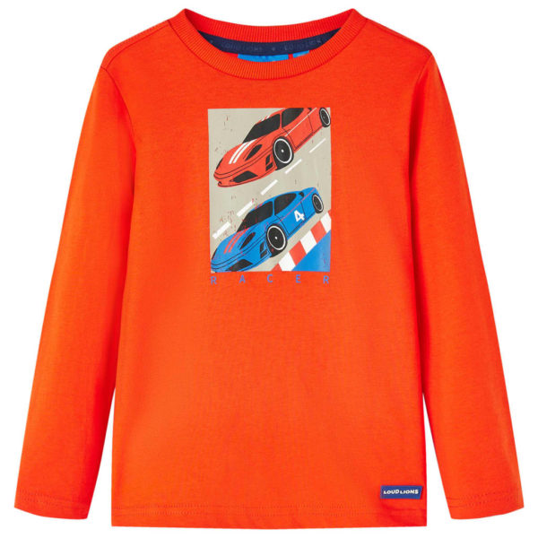 T-skjorte for barn med lange ermer brent oransje 104