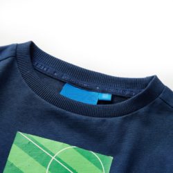 T-skjorte for barn med lange ermer marineblå 128