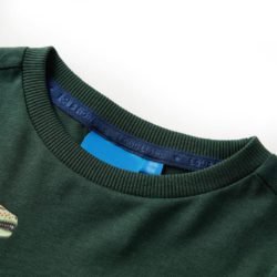 T-skjorte for barn med lange ermer mørkegrønn 140
