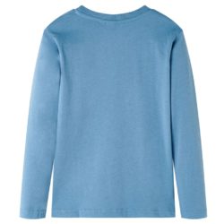 T-skjorte for barn med lange ermer medium blå 104