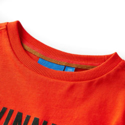 T-skjorte for barn med lange ermer knalloransje 104