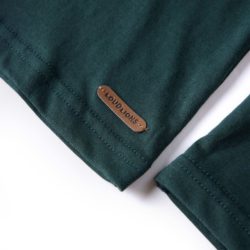 T-skjorte for barn med lange ermer mørkegrønn 116