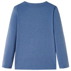 T-skjorte for barn med lange ermer blå melert 140