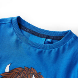 T-skjorte for barn med lange ermer koboltblå 116