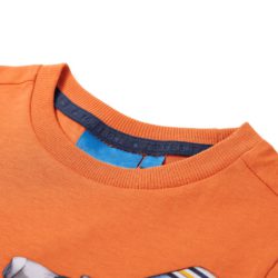 T-skjorte for barn med lange ermer mørkeoransje 104