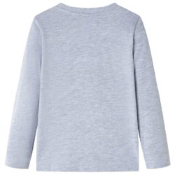 T-skjorte for barn med lange ermer grå melert 116