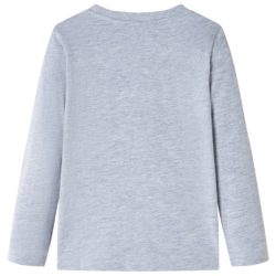 T-skjorte for barn med lange ermer grå melert 128