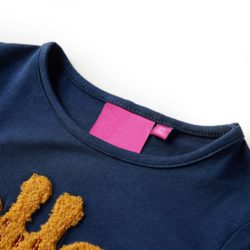 T-skjorte for barn med lange ermer marineblå 140