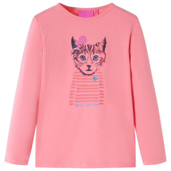 T-skjorte for barn med lange ermer rosa 104