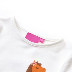 T-skjorte for barn med lange ermer ecru 104