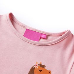 T-skjorte for barn med lange ermer lyserosa 104