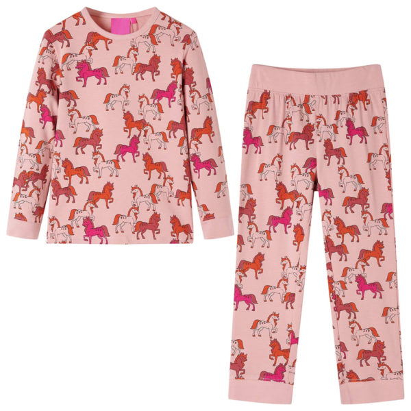 Pyjamas for barn med lange ermer lyserosa 116