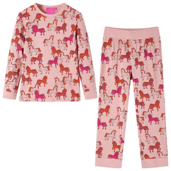 Pyjamas for barn med lange ermer lyserosa 128