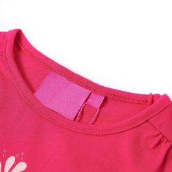 T-skjorte for barn med lange ermer knallrosa 116