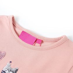 T-skjorte for barn med lange ermer lyserosa 128